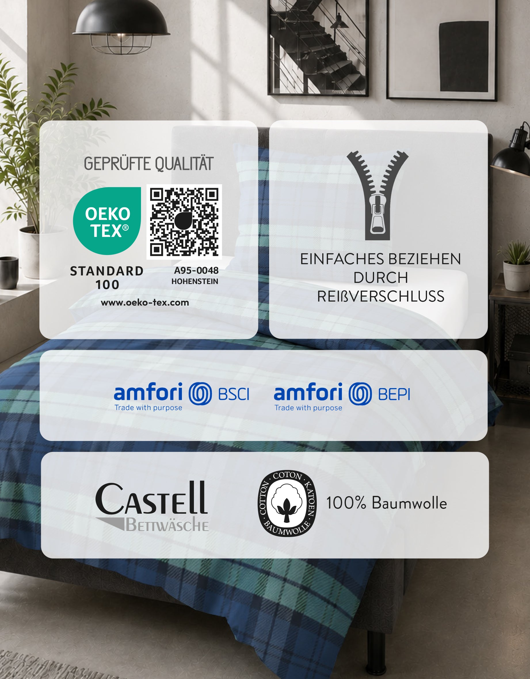 Castell Feinbiber Bettwäsche Saphir – Produktdetail
