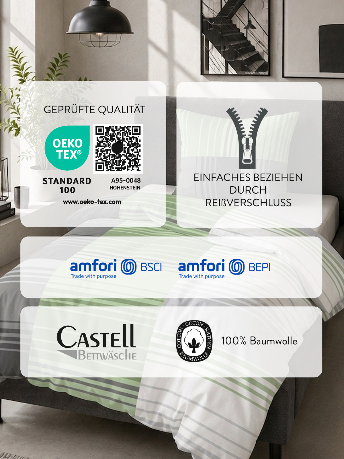 Castell Baumwoll Renforce Bettwäsche Fichte – Produktdetail