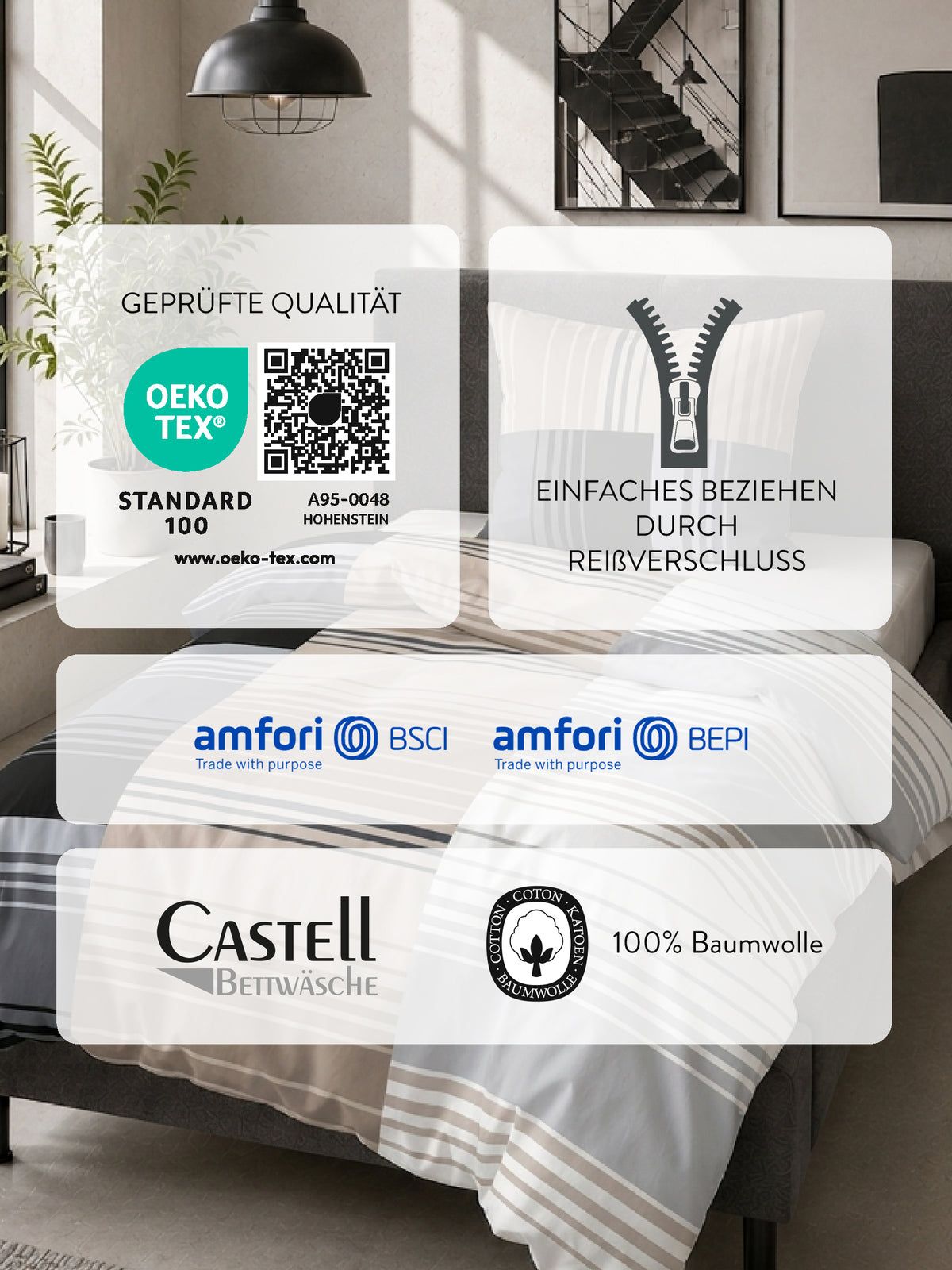 Castell Baumwoll Renforce Bettwäsche Basalt – Produktdetail
