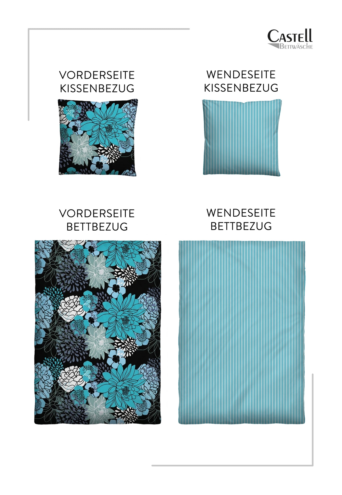 Castell Baumwoll Renforce Bettwäsche Türkis – Produktdetail