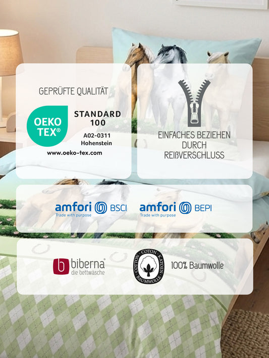 biberna Linon Bettwäsche Pistaziengrün – Produktdetail