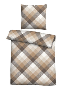Castell Baumwoll Satin Bettwäsche Check – Chocolate (0060473)