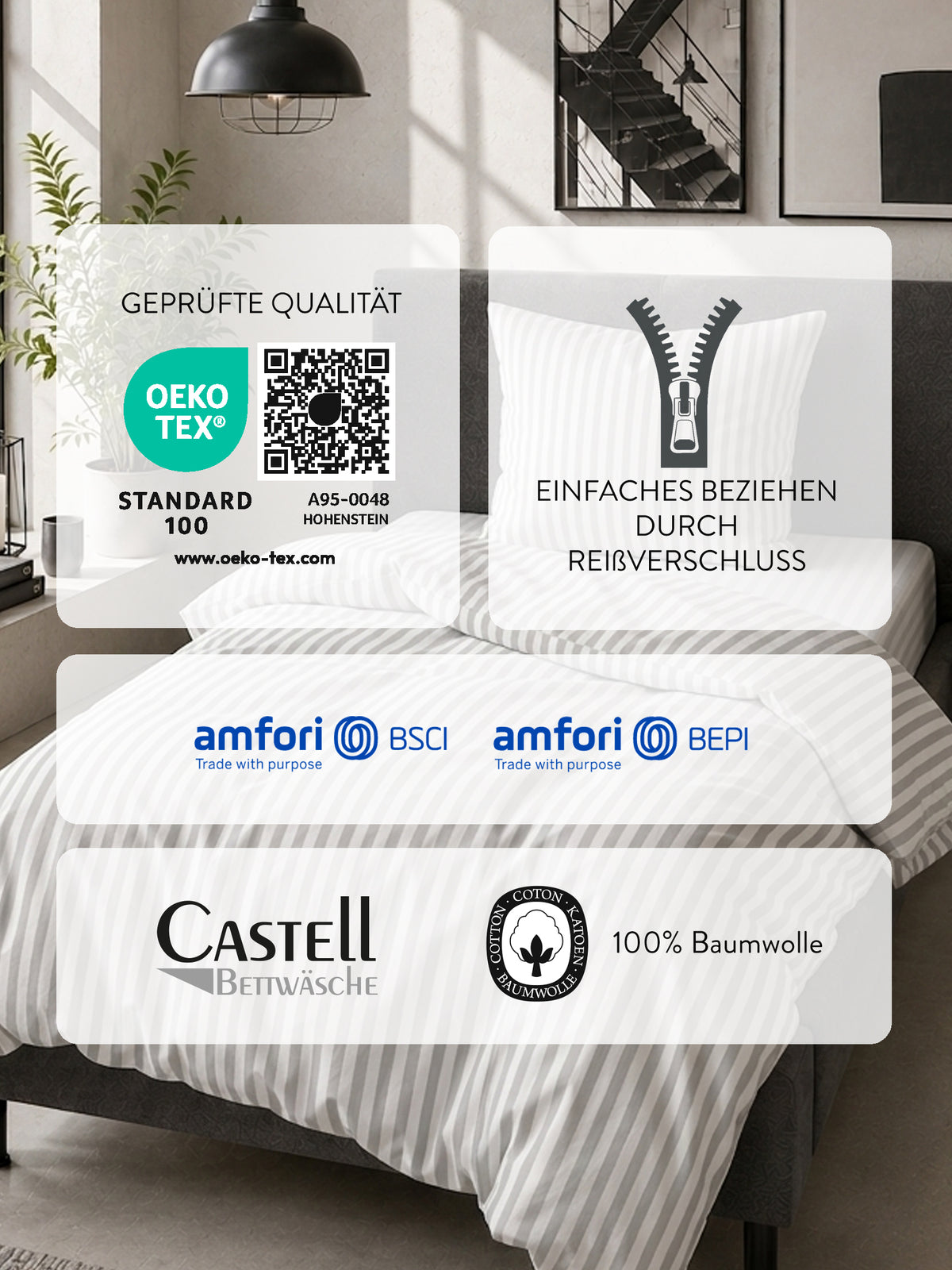 Castell Jersey Bettwäsche Grau – Produktdetail