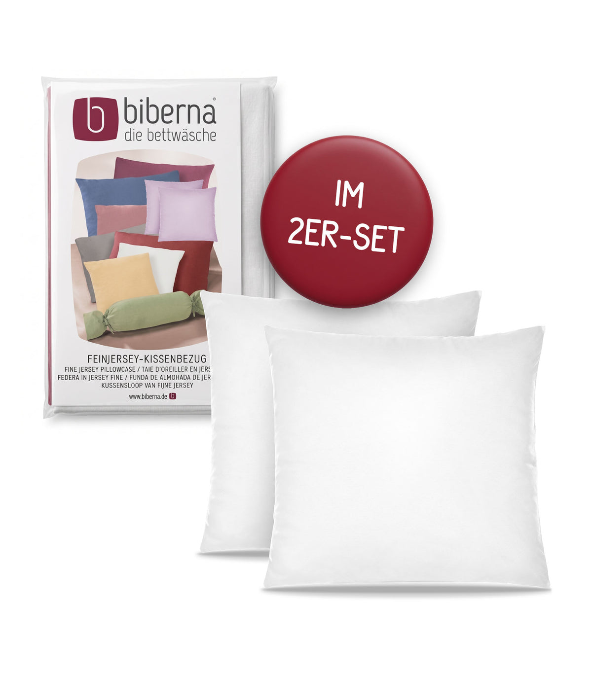 biberna Feinjersey Doppelpack Kissenbezug