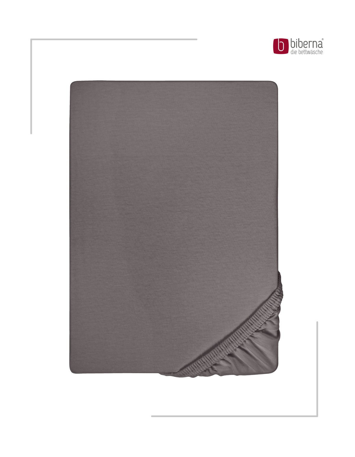 biberna Feinjersey Spannbetttuch – Silber/Grau, Produktansicht