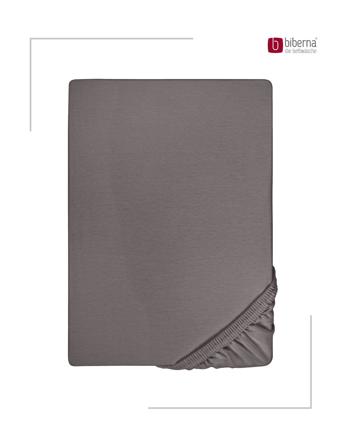 biberna Feinjersey Kinder-Spannbetttuch – Silber/Grau, Produktansicht