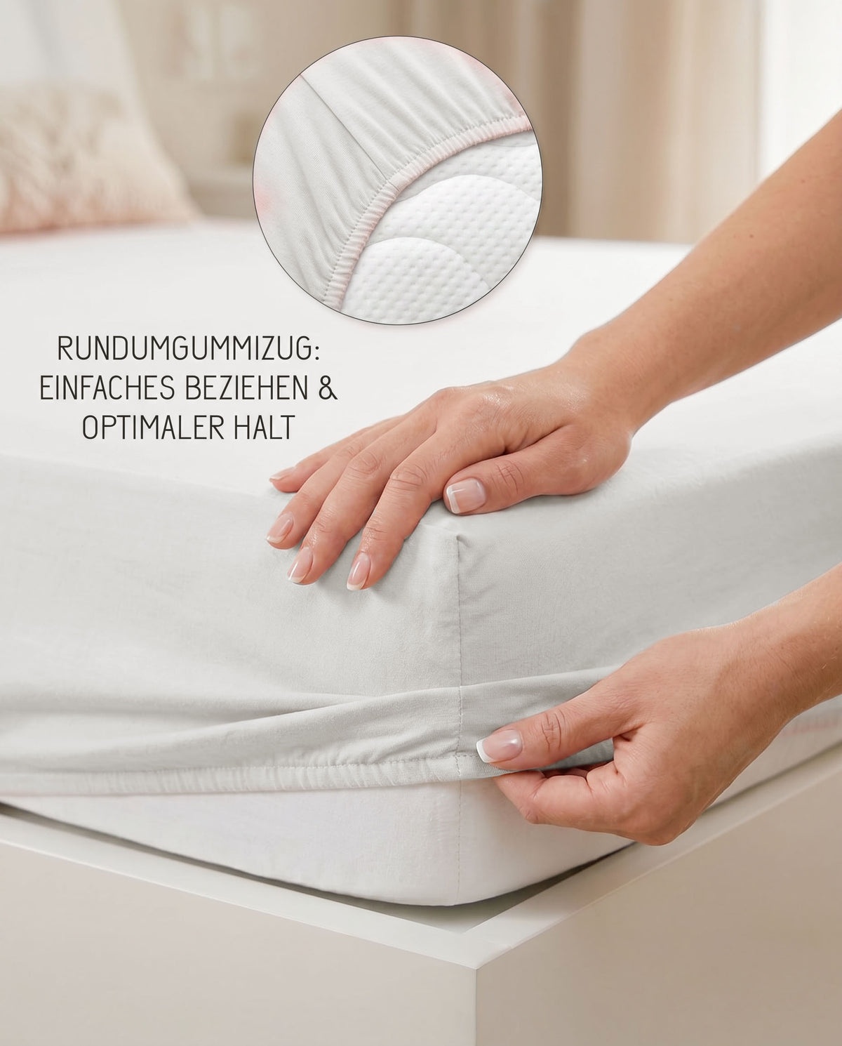 biberna Feinjersey Spannbetttuch – Rundumgummizug für optimalen Halt