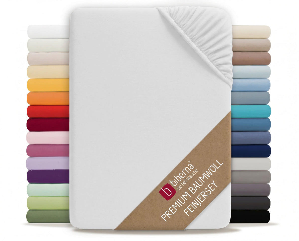 biberna Feinjersey Kinder-Spannbetttuch – Grau