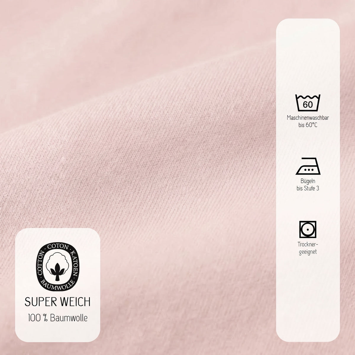 biberna Feinjersey Spannbetttuch – Materialdetail Rose