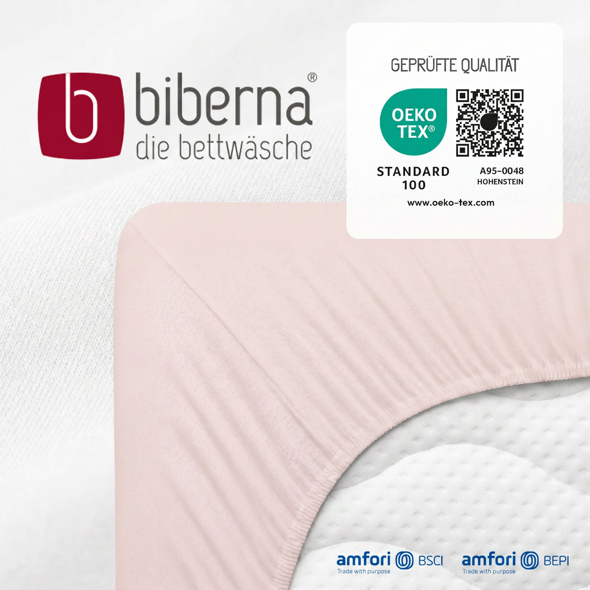 biberna Feinjersey Spannbetttuch – geprüfte Qualität, OEKO-TEX Standard 100