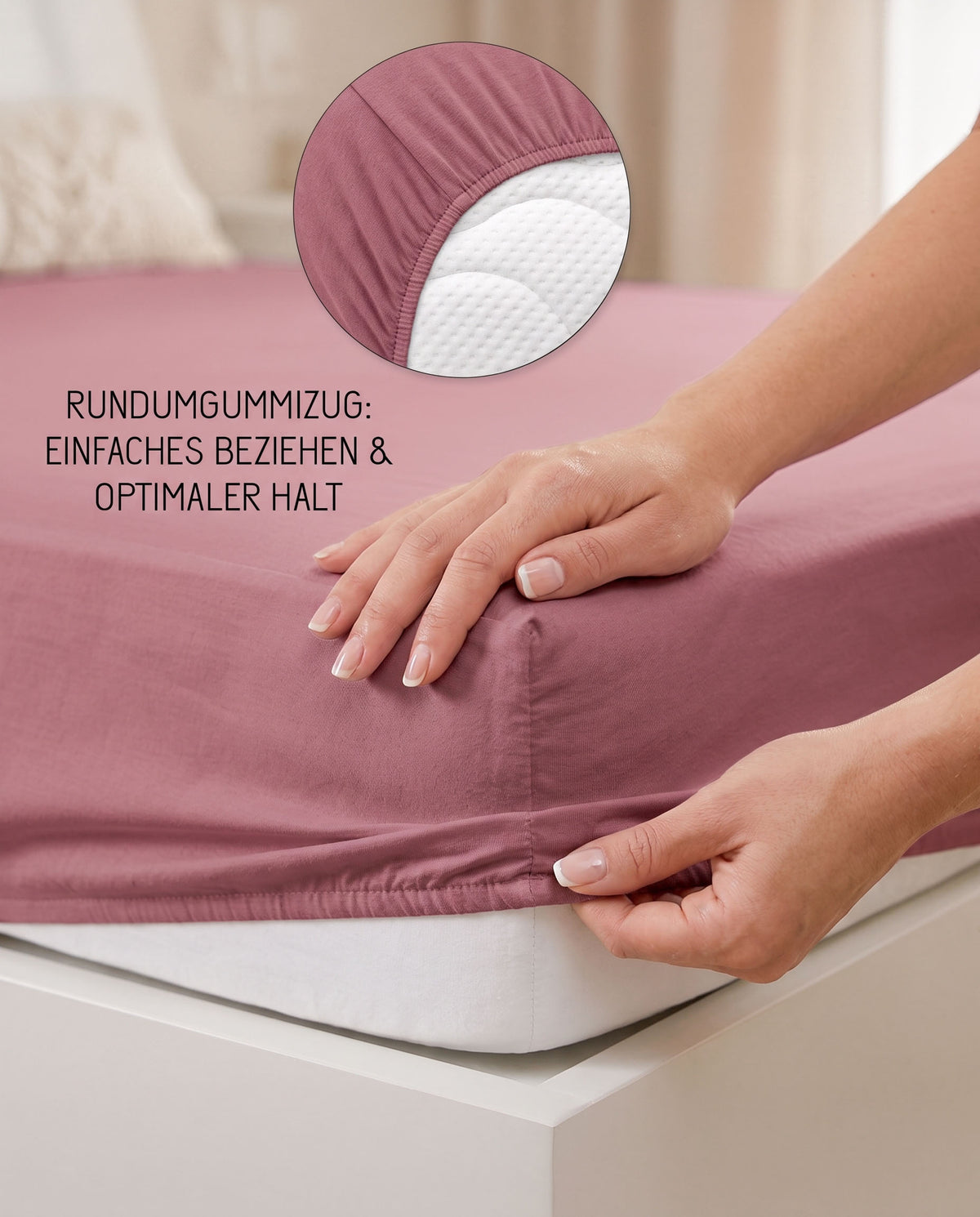 biberna Feinjersey Spannbetttuch – Rundumgummizug für optimalen Halt