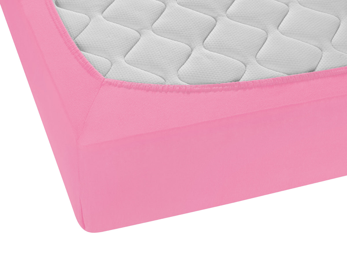 biberna Feinjersey Spannbetttuch Pink – Detailaufnahme