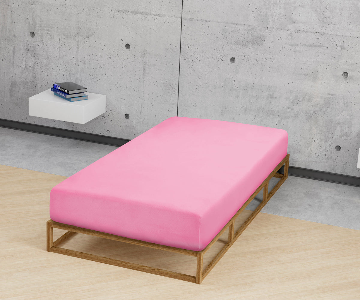 biberna Feinjersey Spannbetttuch Pink – Detailaufnahme