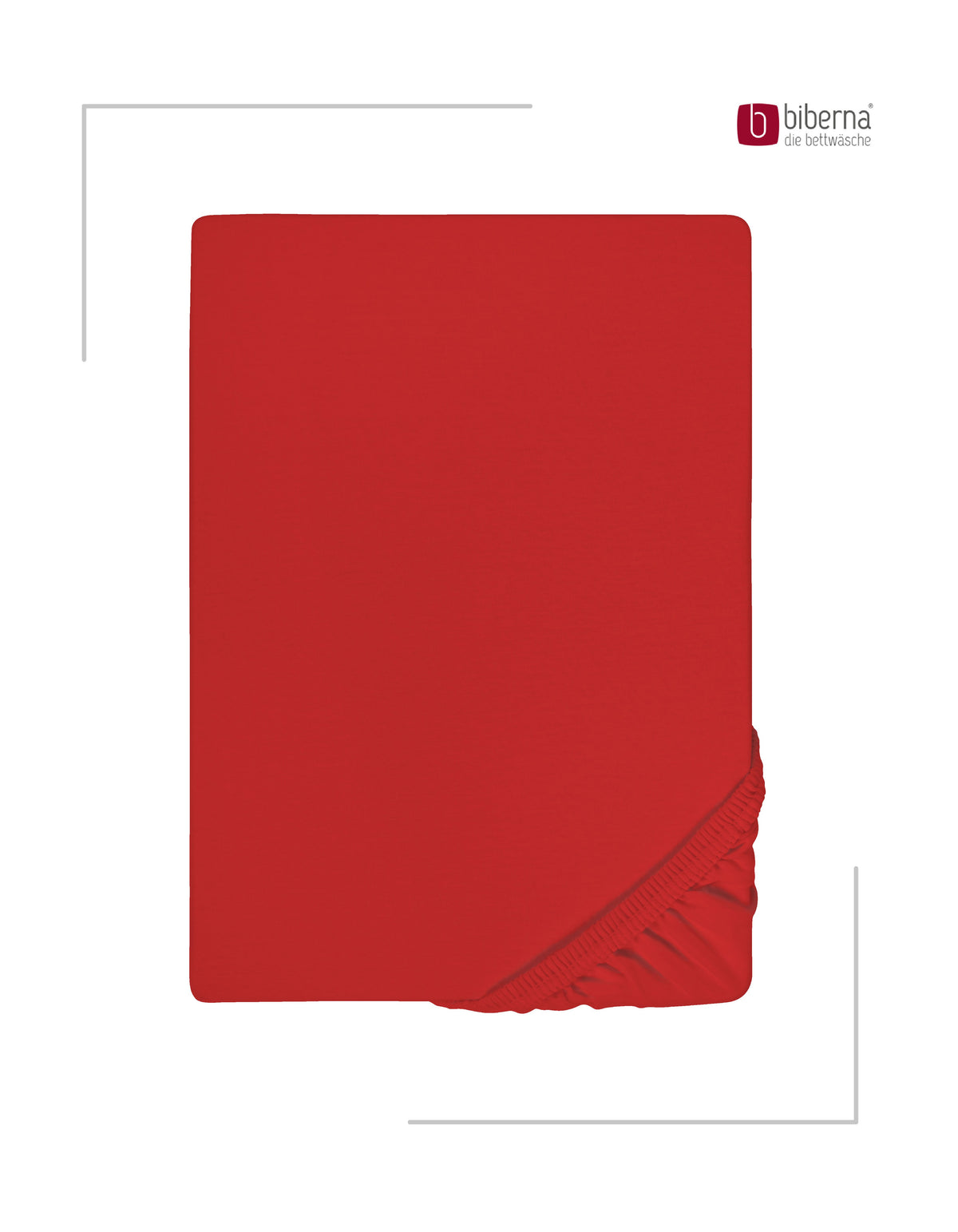 biberna Feinjersey Spannbetttuch – Rot, Produktansicht