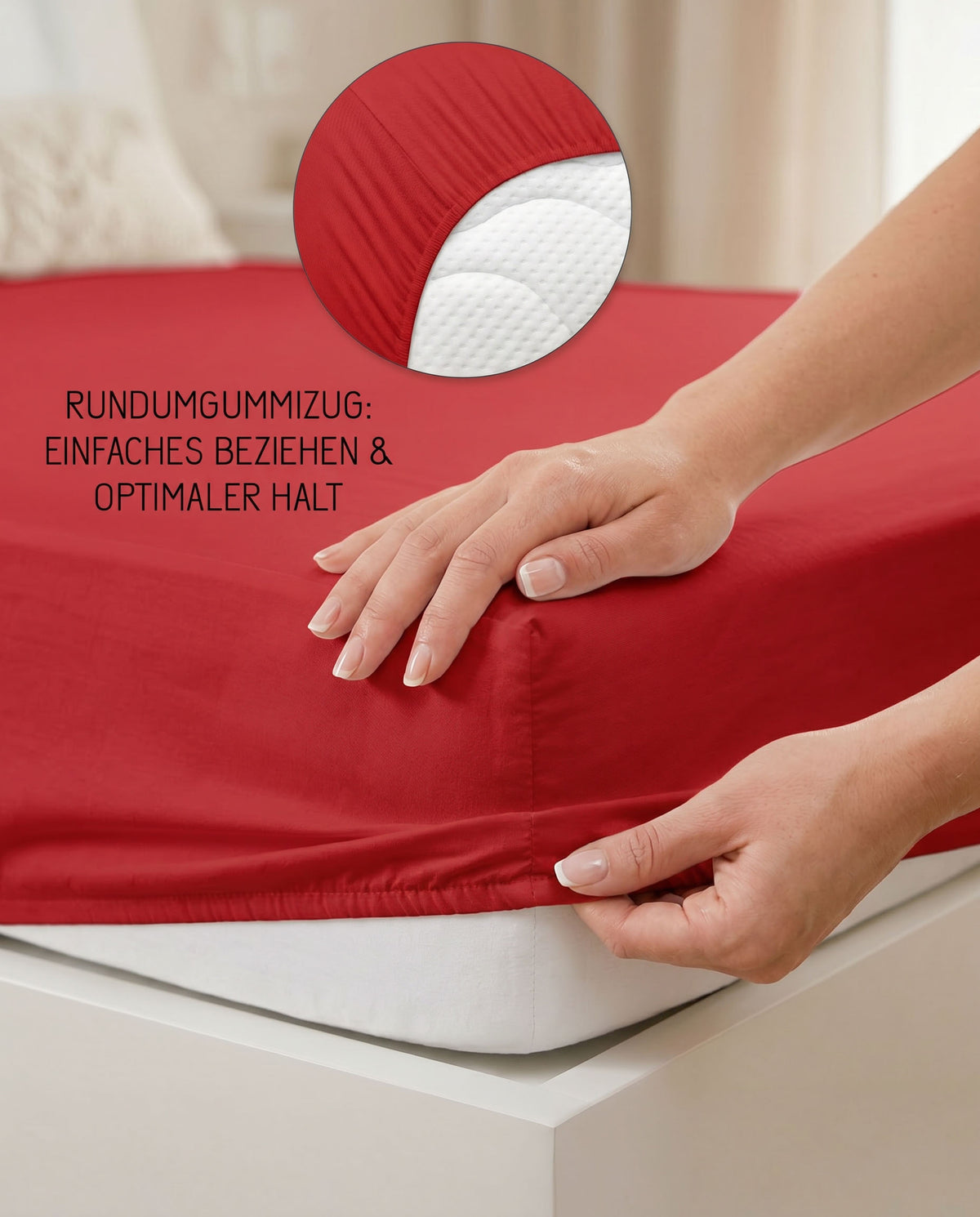 biberna Feinjersey Spannbetttuch – Rundumgummizug für optimalen Halt