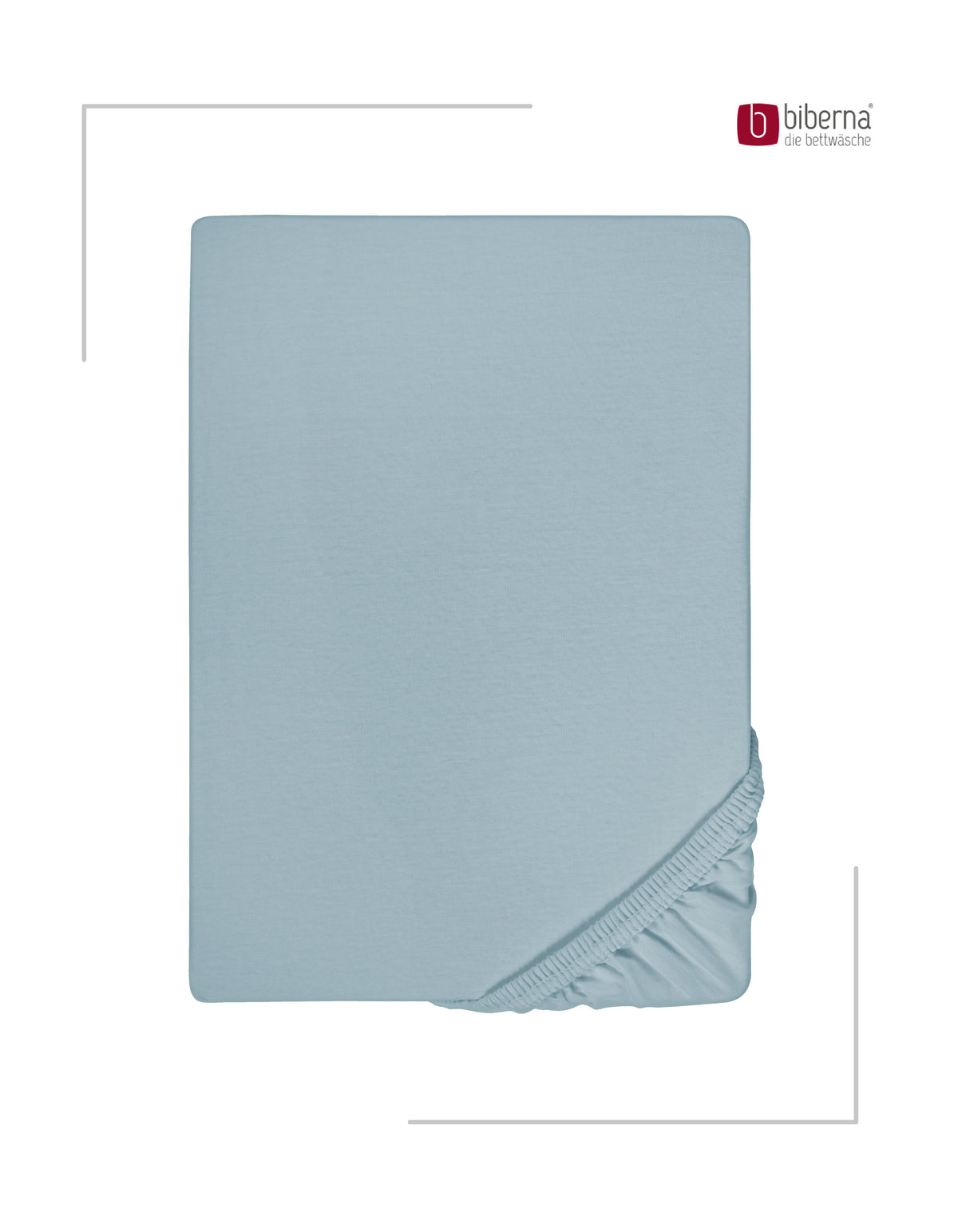biberna Feinjersey Spannbetttuch – Taubenblau, Produktansicht