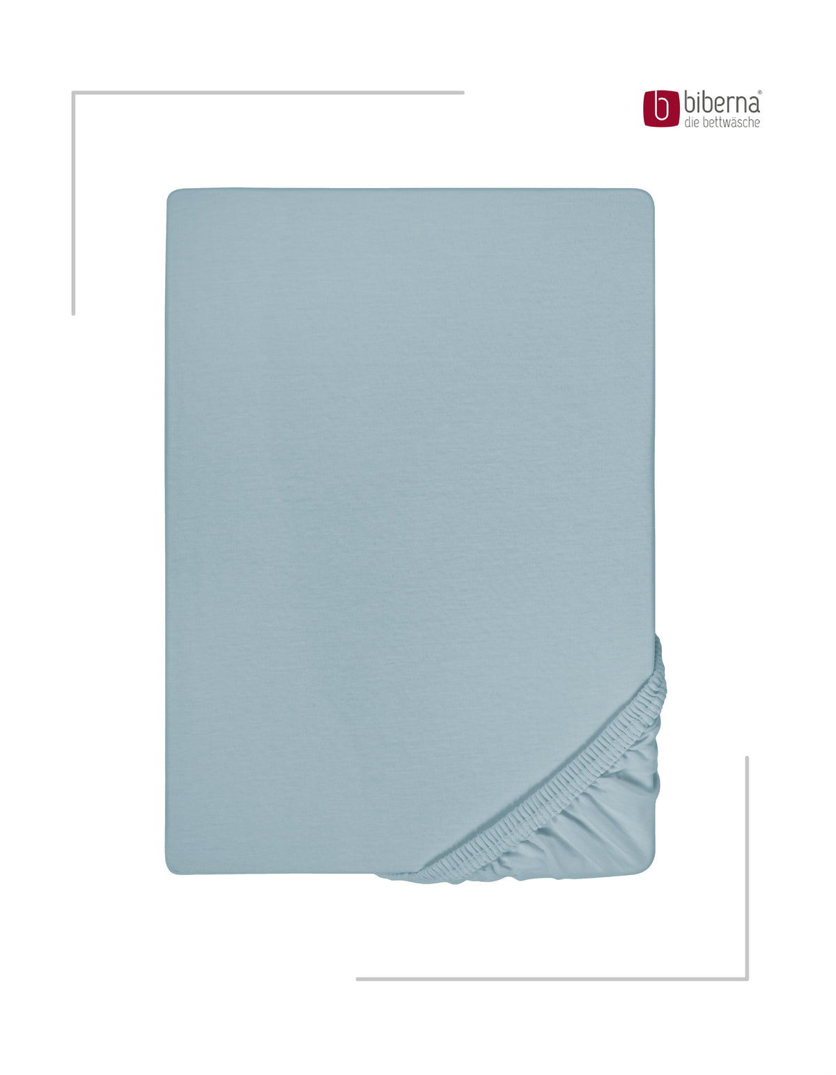 biberna Feinjersey Kinder-Spannbetttuch – Taubenblau, Produktansicht