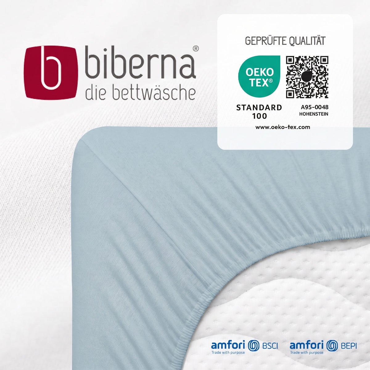 biberna Feinjersey Kinder-Spannbetttuch – geprüfte Qualität, OEKO-TEX Standard 100