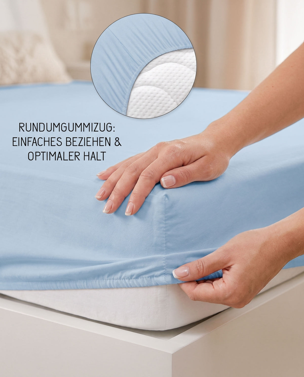 biberna Feinjersey Spannbetttuch – Rundumgummizug für optimalen Halt