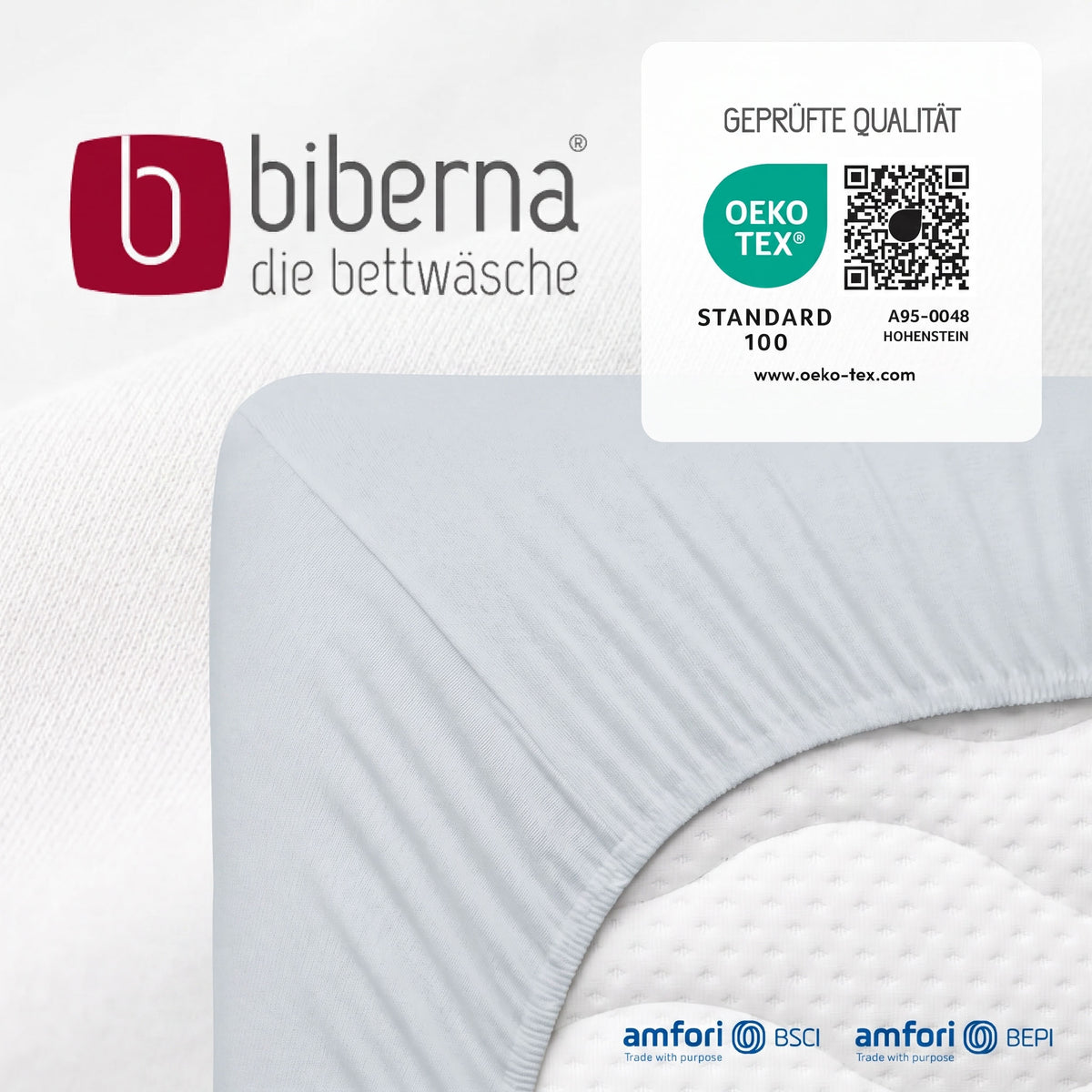 biberna Feinjersey Kinder-Spannbetttuch – geprüfte Qualität, OEKO-TEX Standard 100