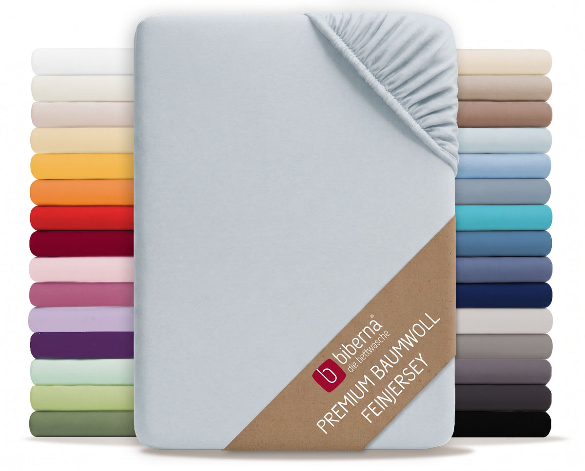 biberna Feinjersey Kinder-Spannbetttuch – Ciel