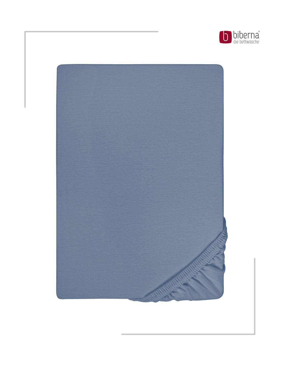 biberna Feinjersey Spannbetttuch – Blau, Produktansicht