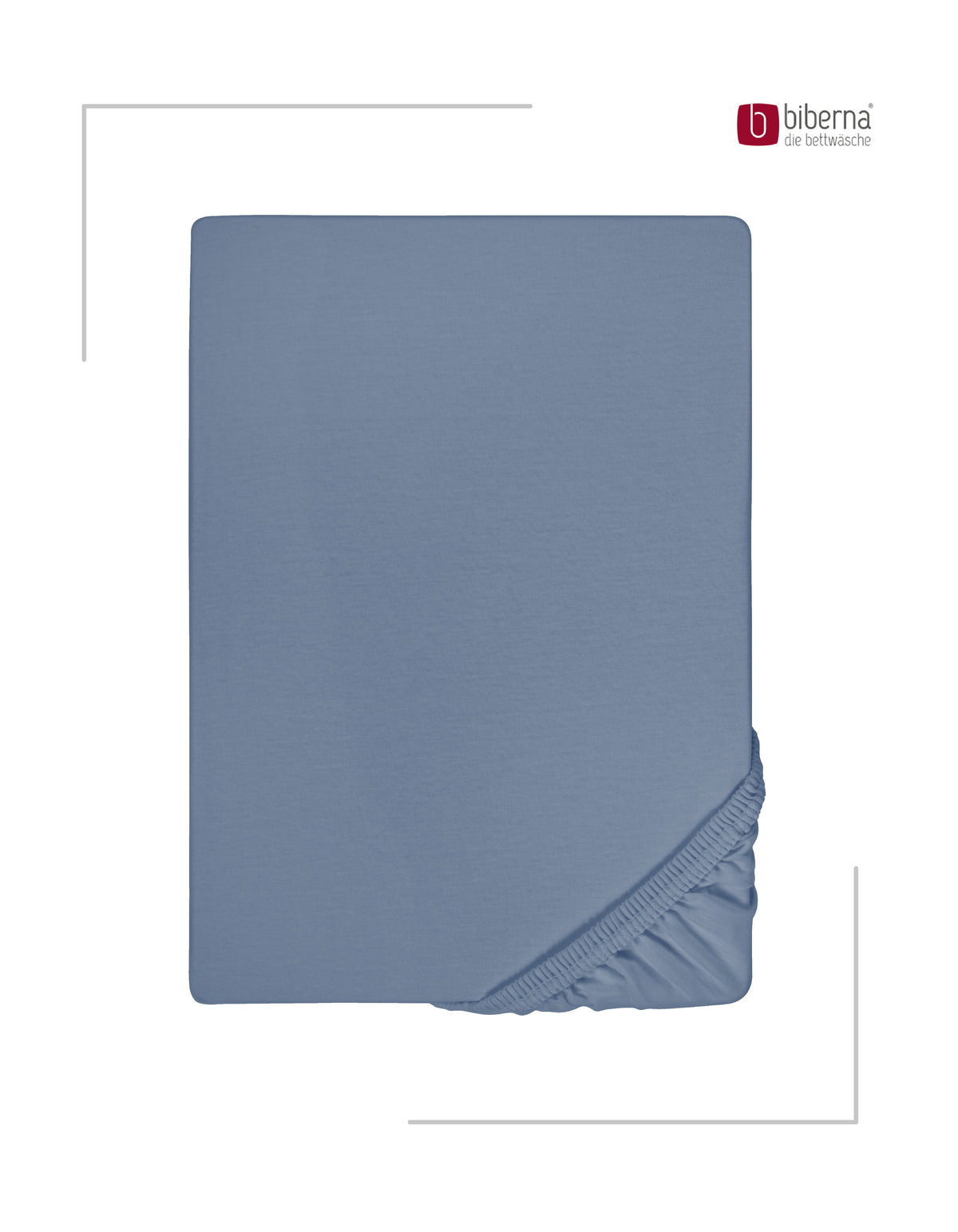 biberna Feinjersey Kinder-Spannbetttuch – Blau, Produktansicht