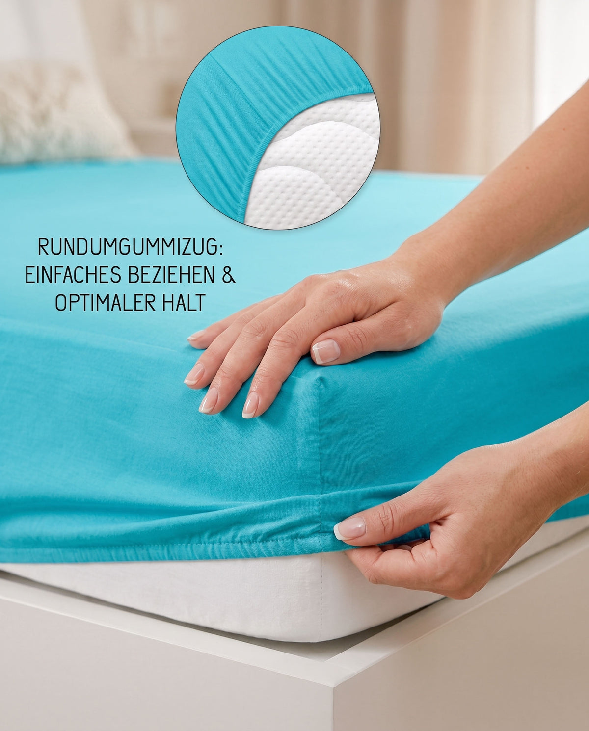 biberna Feinjersey Spannbetttuch – Rundumgummizug für optimalen Halt