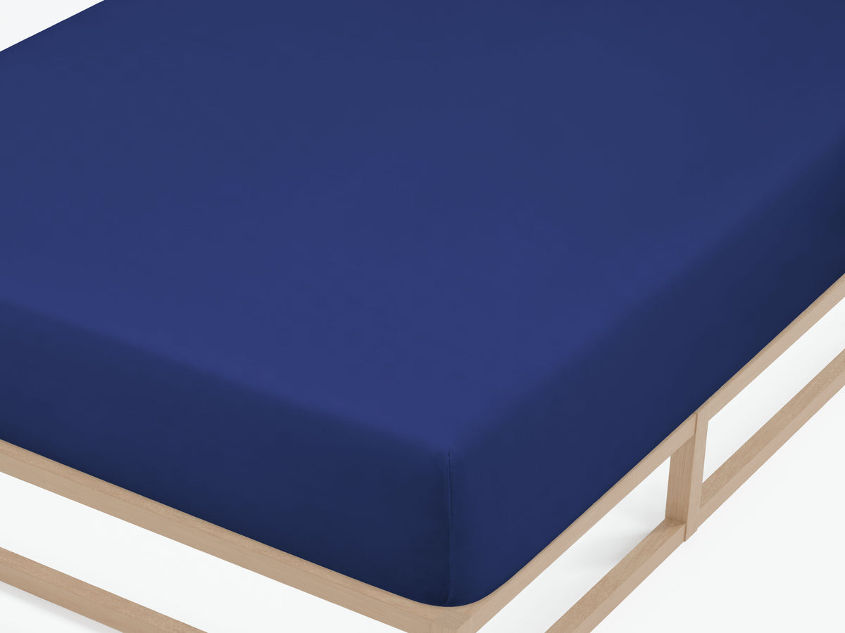 biberna Feinjersey Spannbetttuch Saphir – Detailaufnahme