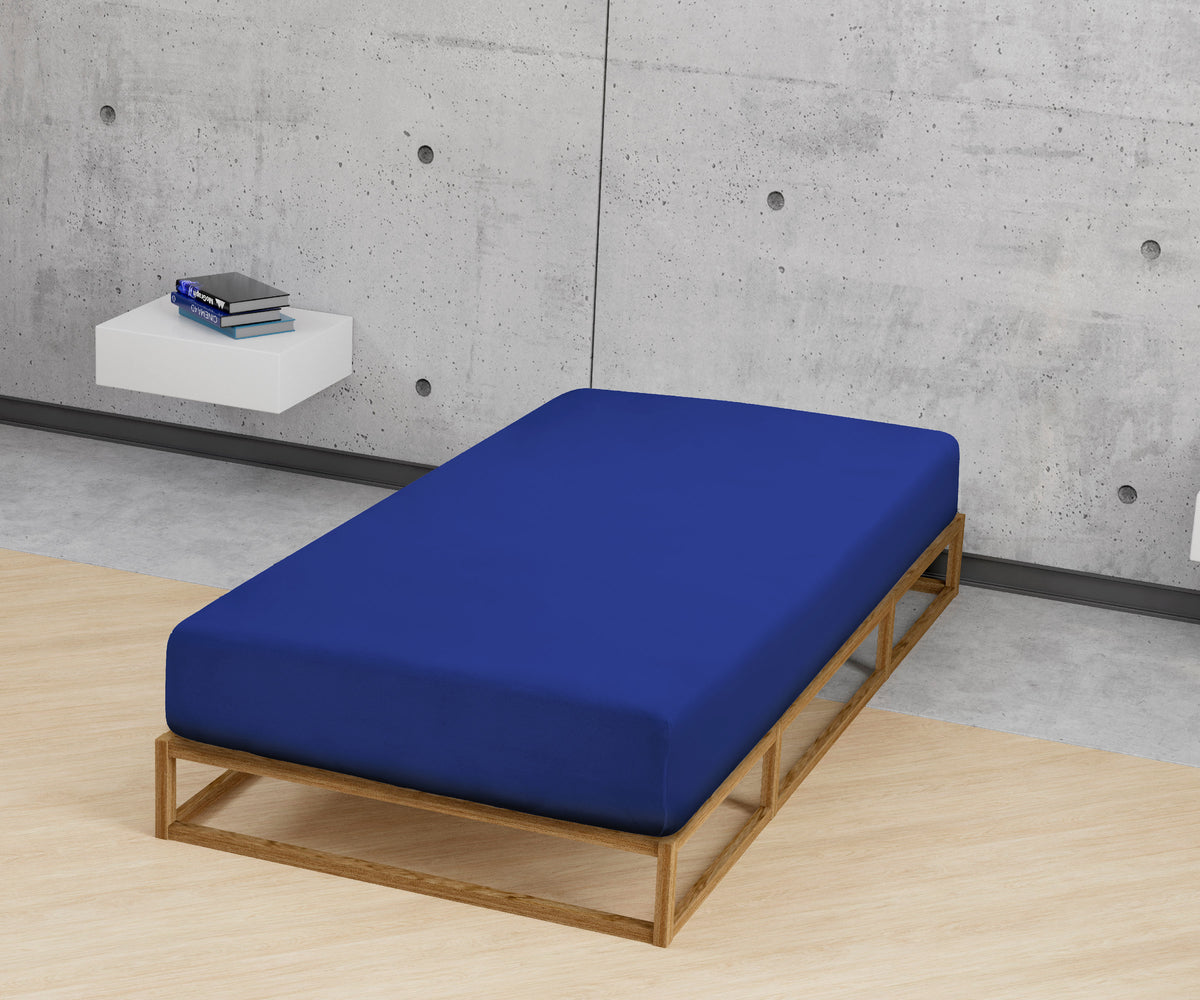 biberna Feinjersey Spannbetttuch Saphir – Detailaufnahme