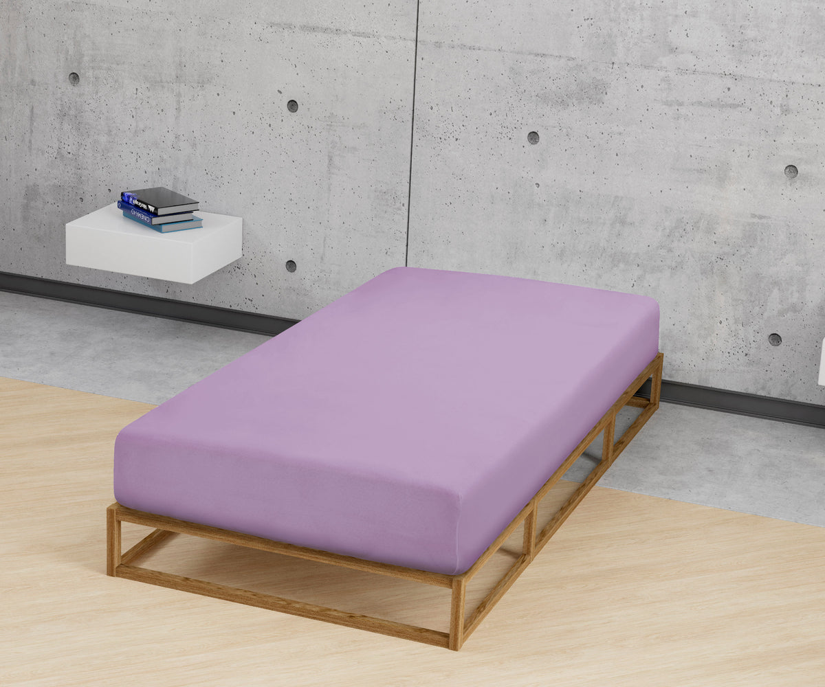 biberna Feinjersey Spannbetttuch Viola – Detailaufnahme