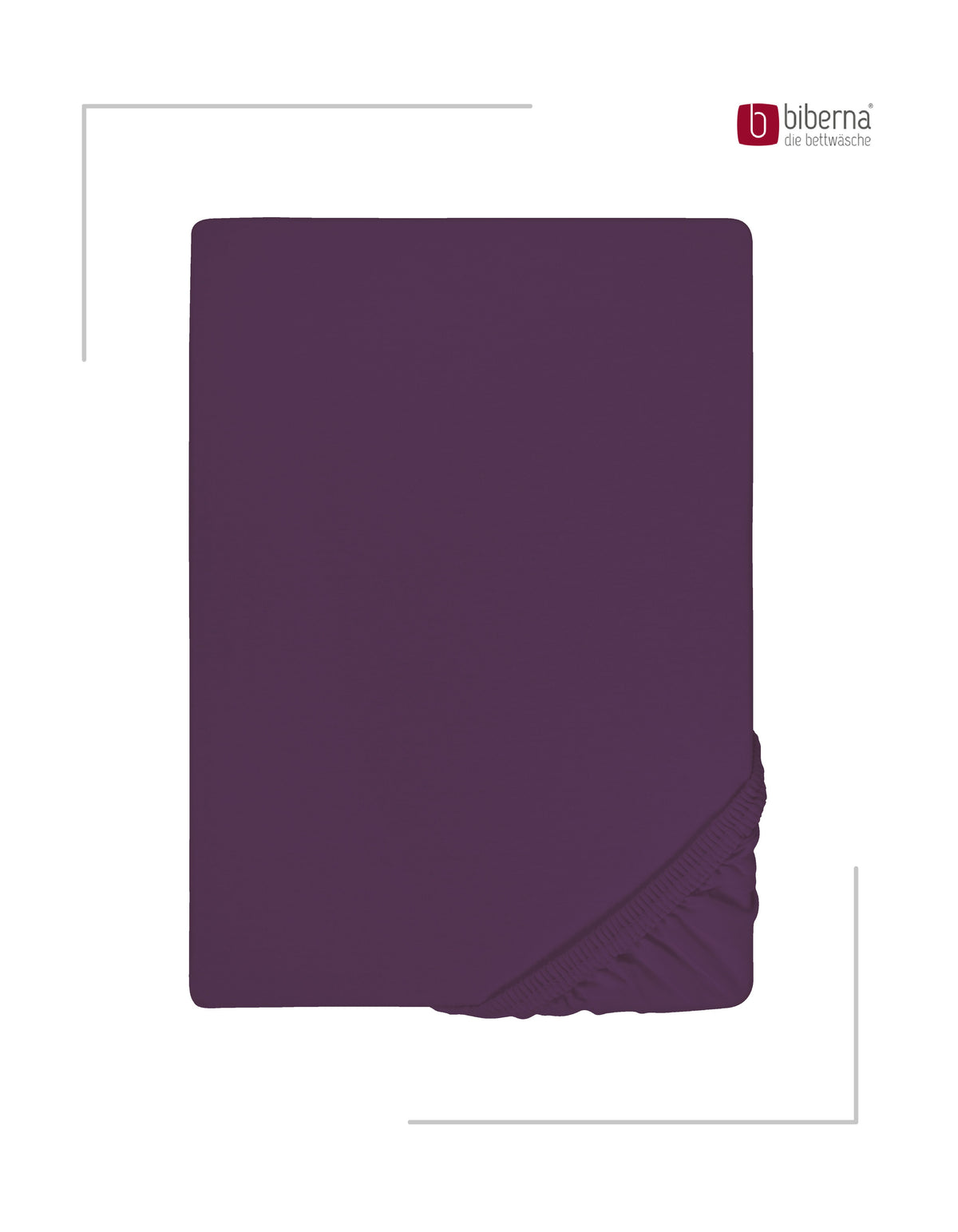 biberna Feinjersey Spannbetttuch – Dunkel Violett, Produktansicht