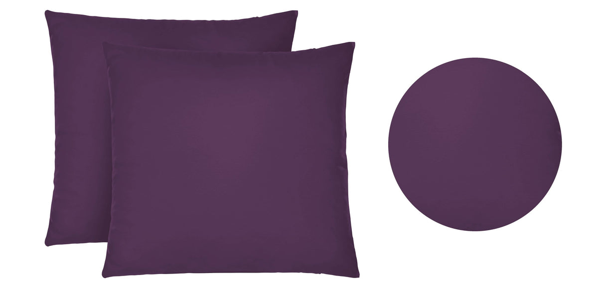 biberna Feinjersey Doppelpack Kissenbezug Dunkel Violett – Stoffmuster