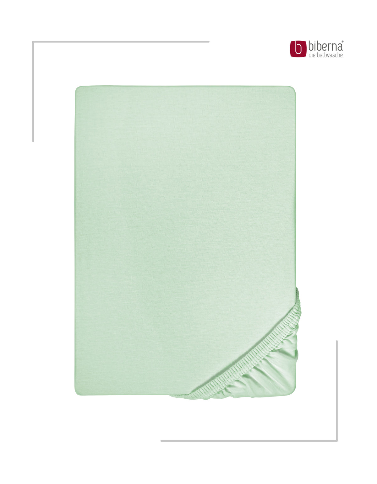 biberna Feinjersey Spannbetttuch – Mint, Produktansicht