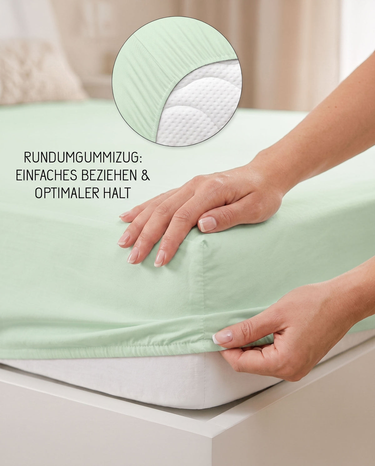 biberna Feinjersey Spannbetttuch – Rundumgummizug für optimalen Halt