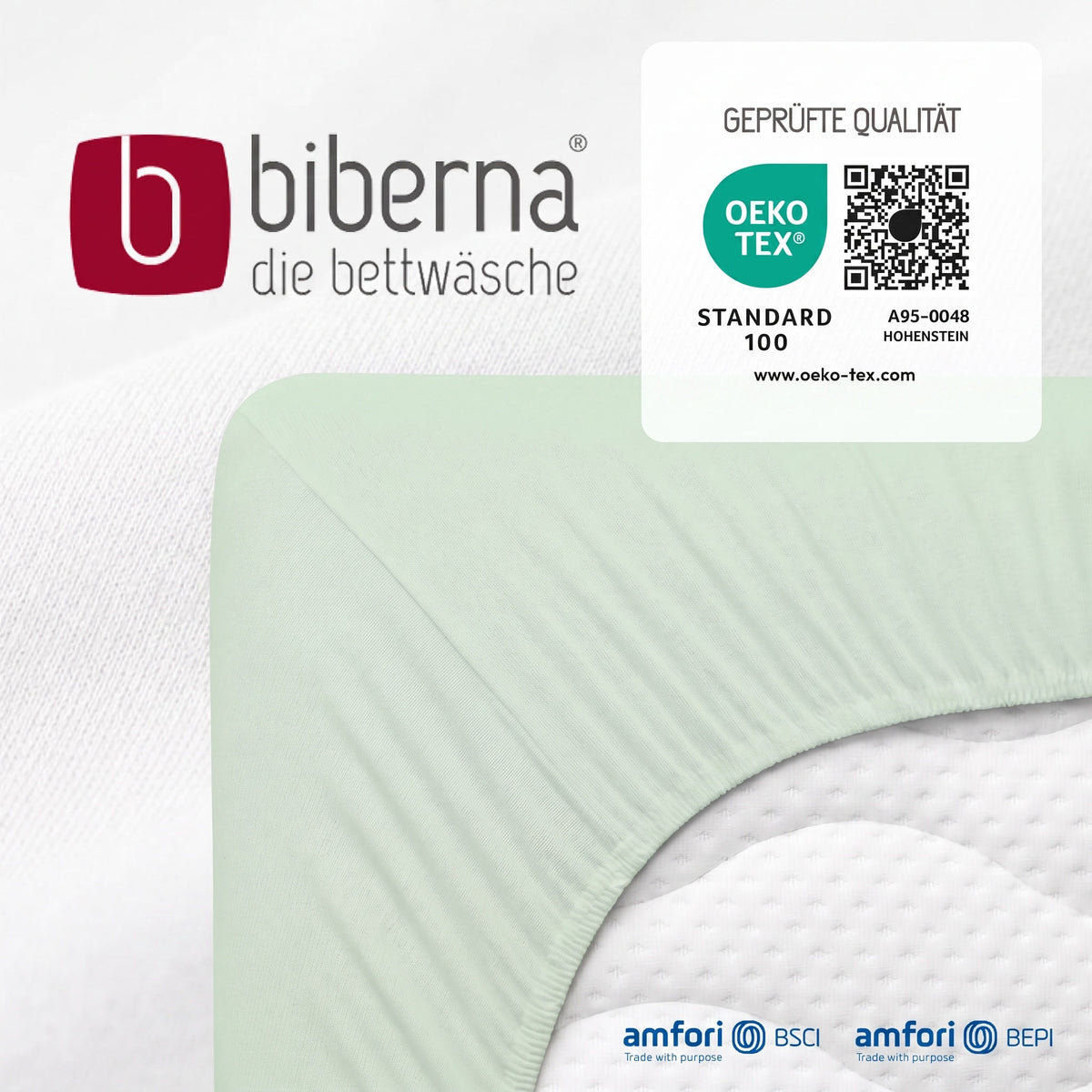 biberna Feinjersey Spannbetttuch – geprüfte Qualität, OEKO-TEX Standard 100