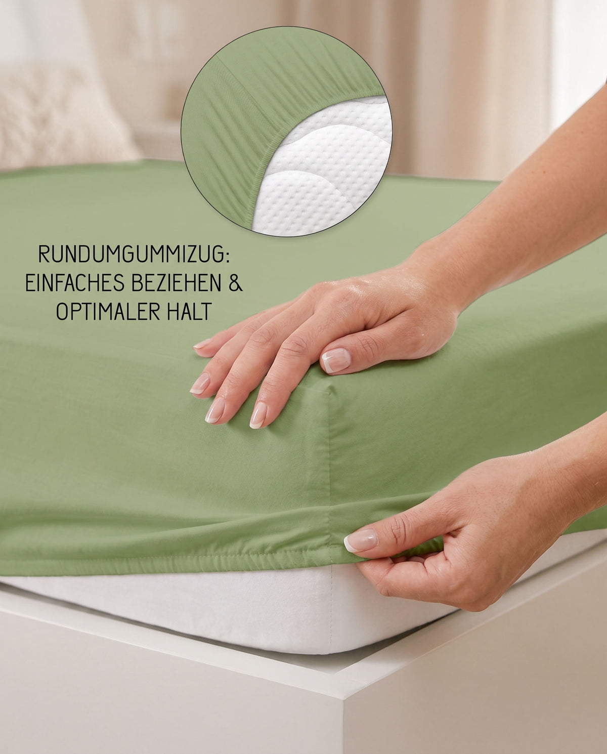 biberna Feinjersey Spannbetttuch – Rundumgummizug für optimalen Halt