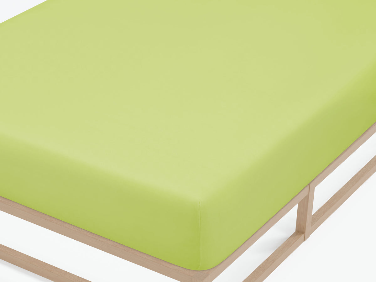 biberna Feinjersey Spannbetttuch Apfelgrün – Detailaufnahme