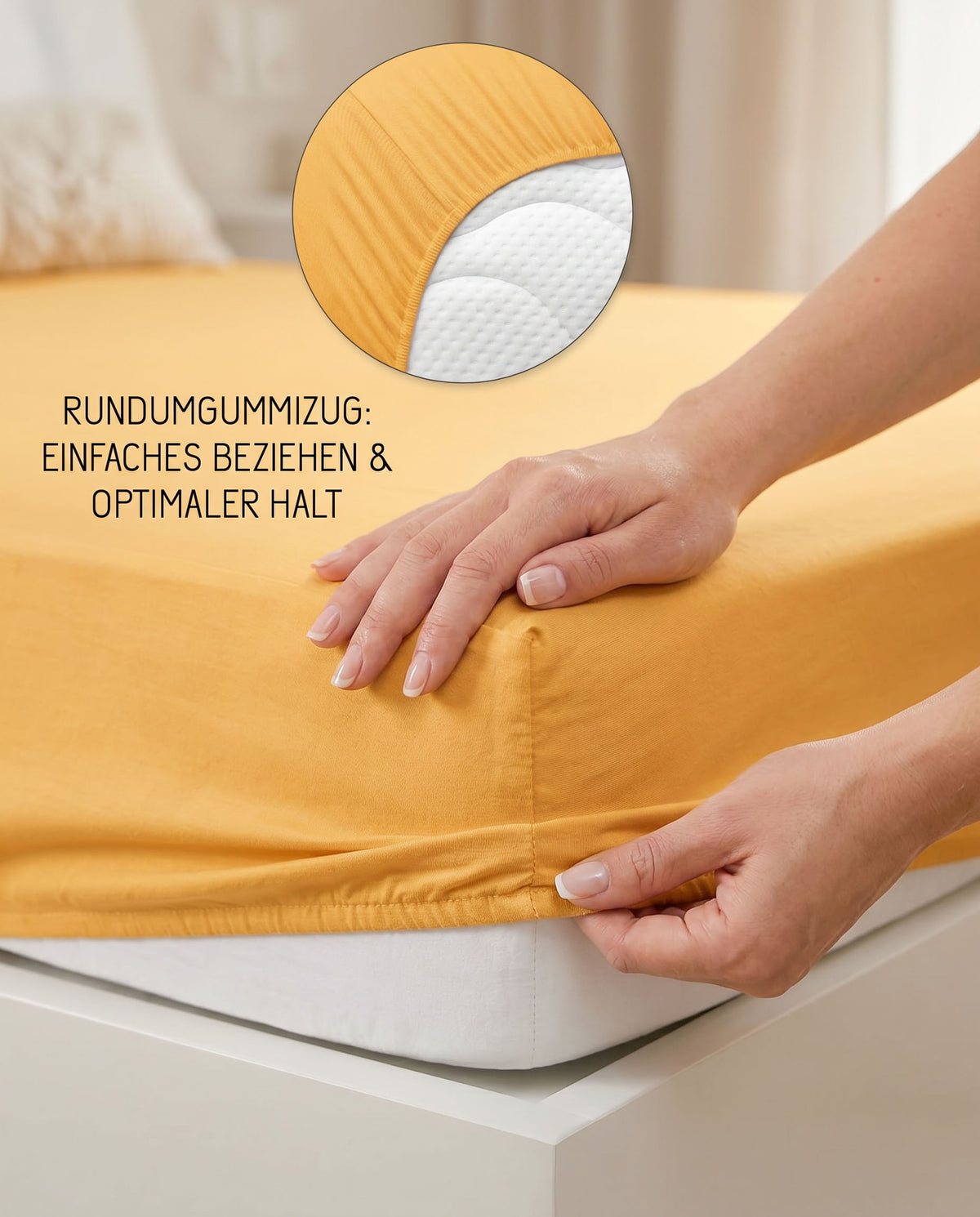 biberna Feinjersey Spannbetttuch – Rundumgummizug für optimalen Halt