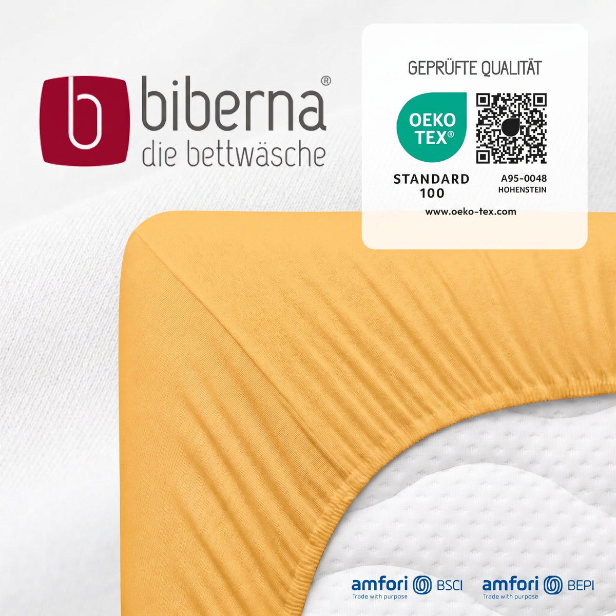 biberna Feinjersey Spannbetttuch – geprüfte Qualität, OEKO-TEX Standard 100