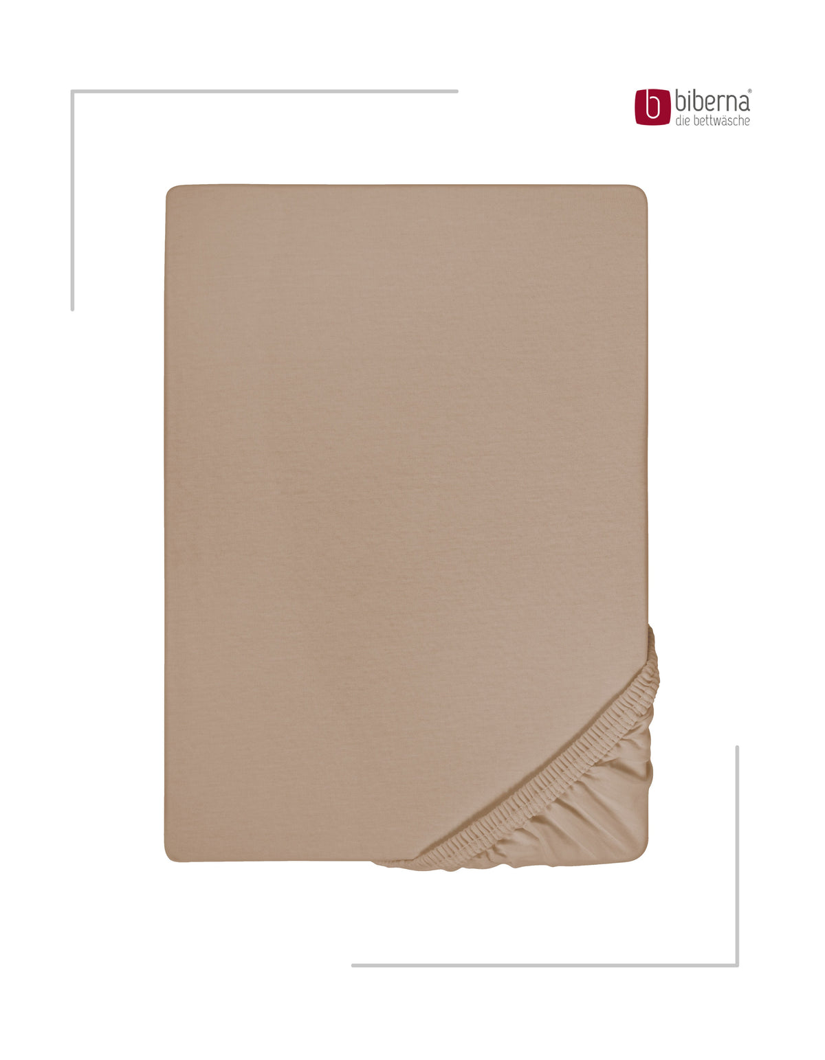 biberna Feinjersey Spannbetttuch – Macchiato, Produktansicht