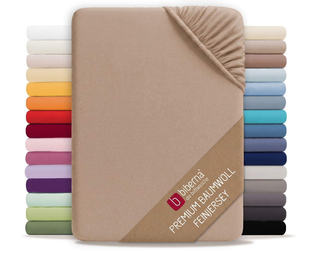 biberna Feinjersey Spannbetttuch – Macchiato