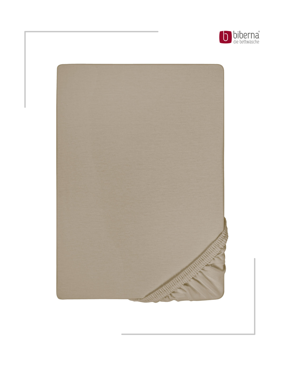 biberna Feinjersey Spannbetttuch – Taupe, Produktansicht