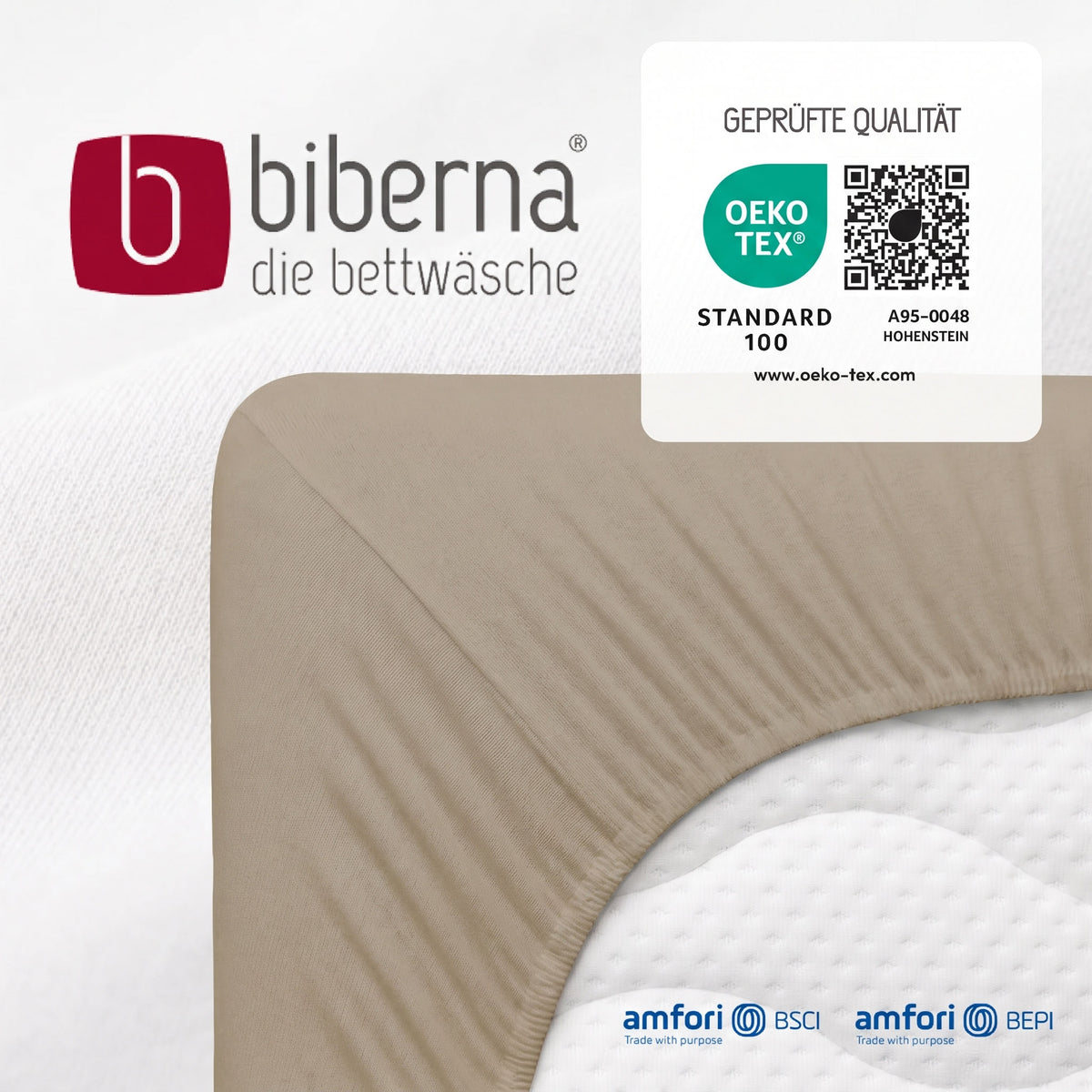 biberna Feinjersey Kinder-Spannbetttuch – geprüfte Qualität, OEKO-TEX Standard 100