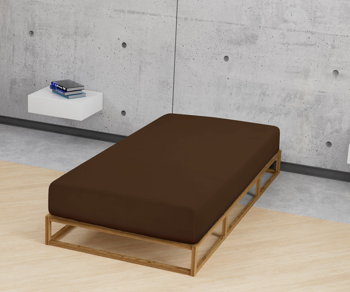 biberna Feinjersey Spannbetttuch Topas / Mocca – Detailaufnahme