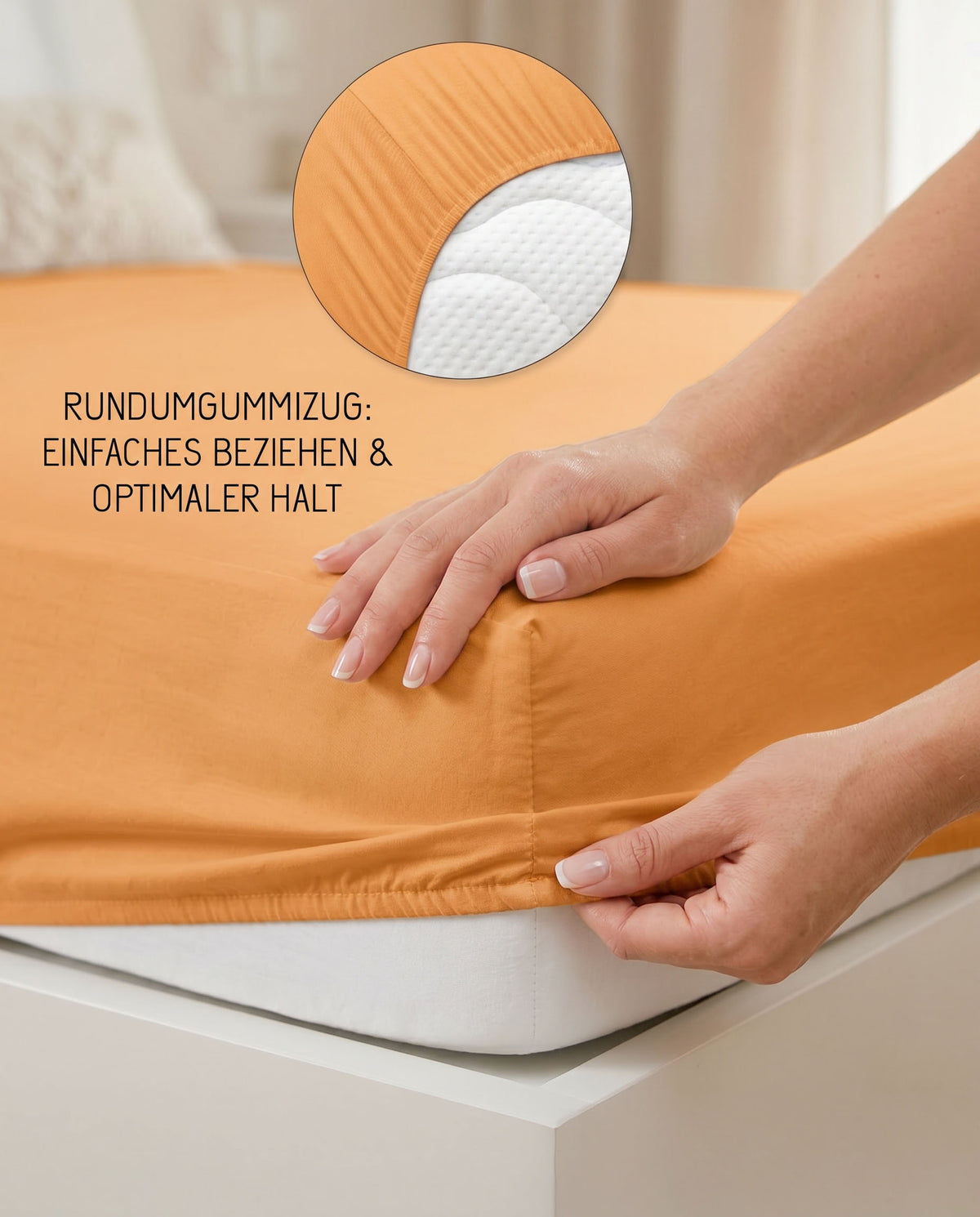 biberna Feinjersey Spannbetttuch – Rundumgummizug für optimalen Halt