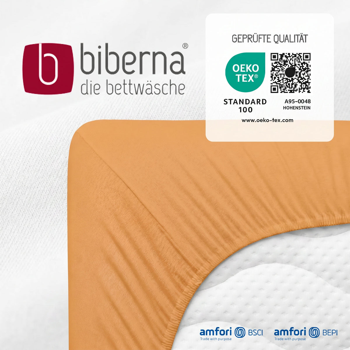 biberna Feinjersey Spannbetttuch – geprüfte Qualität, OEKO-TEX Standard 100