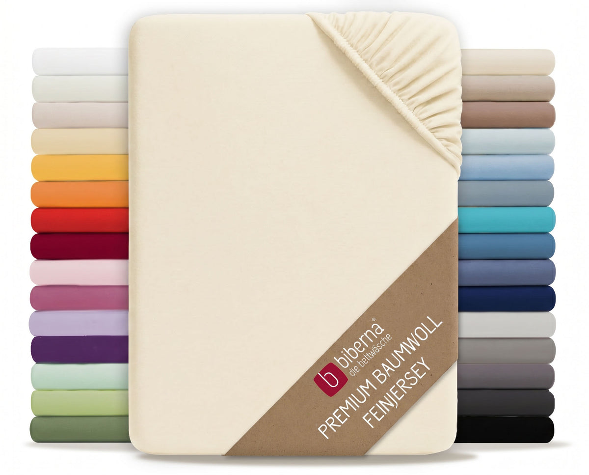 biberna Feinjersey Spannbetttuch – Perlmutt