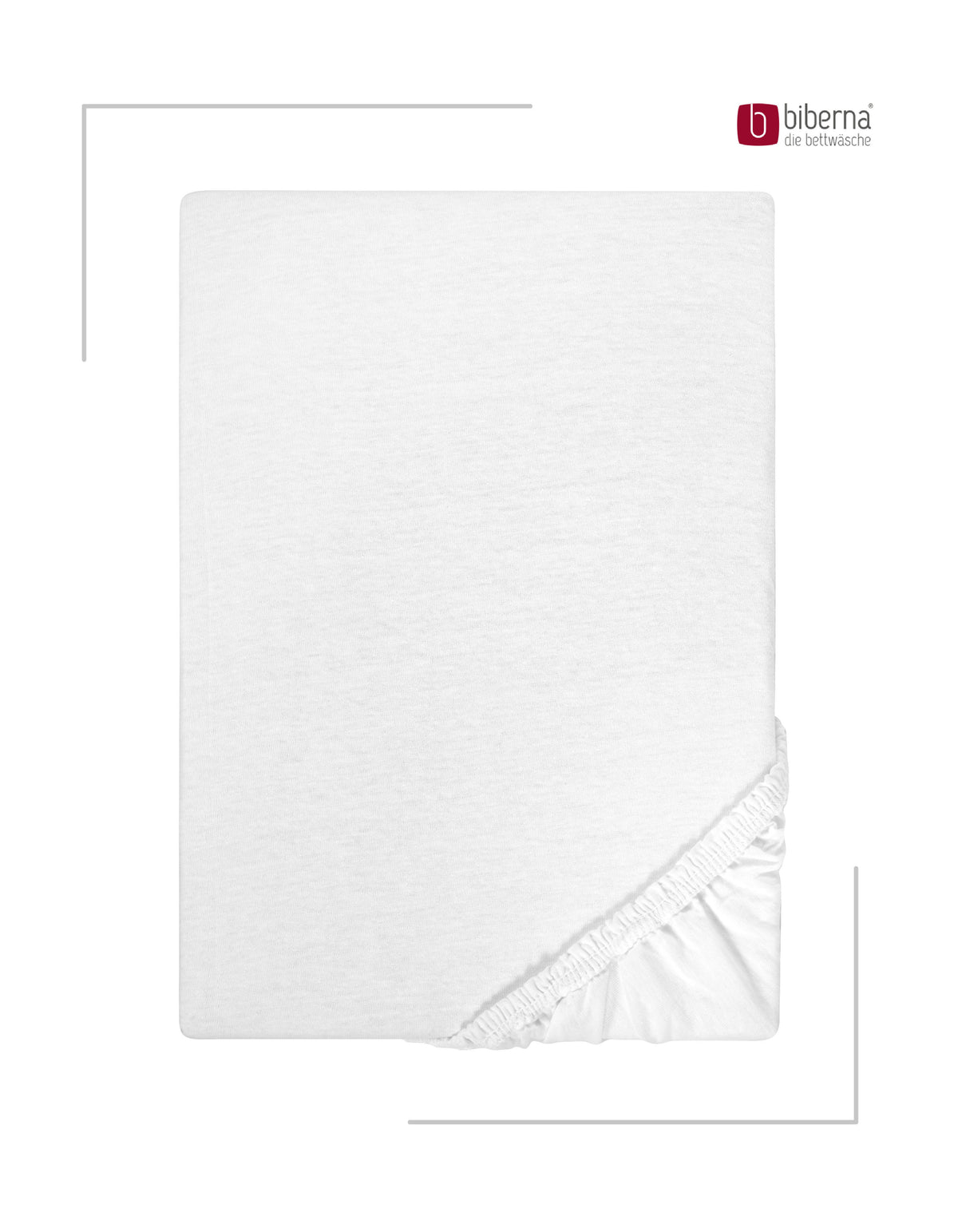 biberna Jersey Spannbetttuch – Weiss, Produktansicht