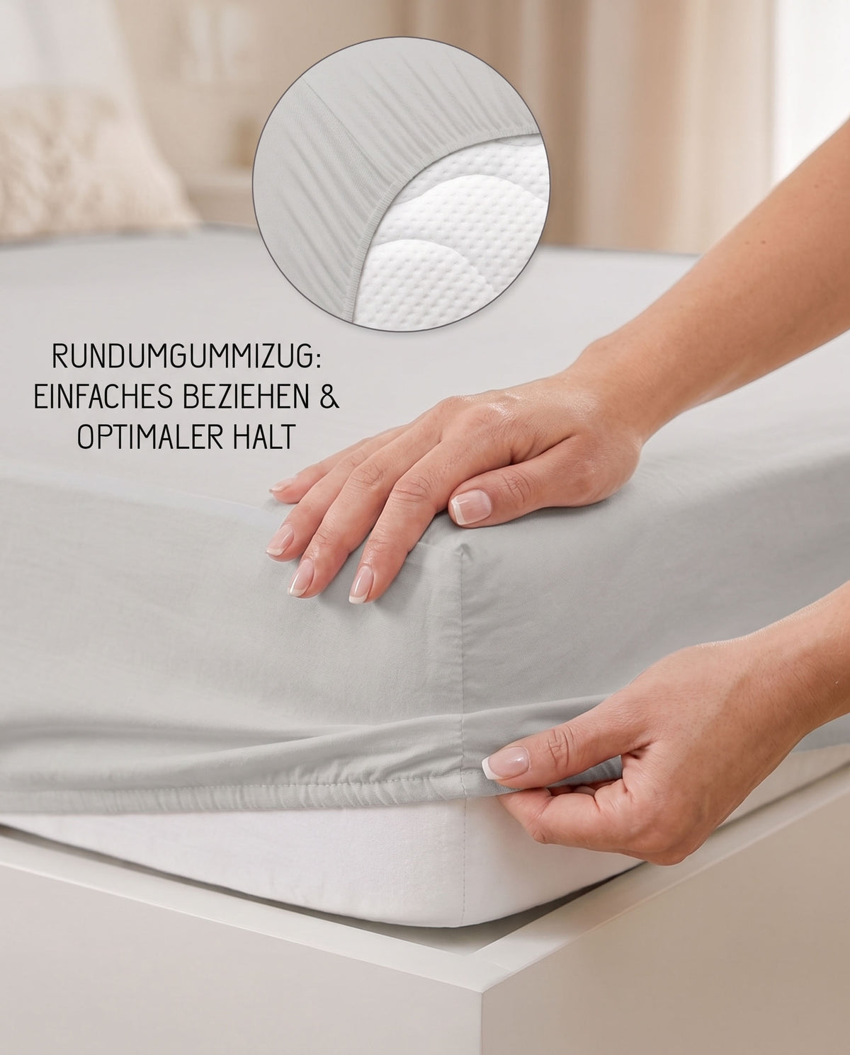 biberna Jersey Spannbetttuch – Rundumgummizug für optimalen Halt